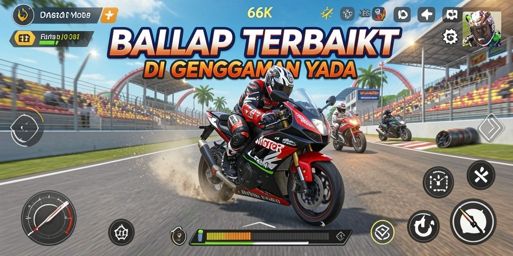 Tampilan gameplay 66K yang mendebarkan dan seru.
