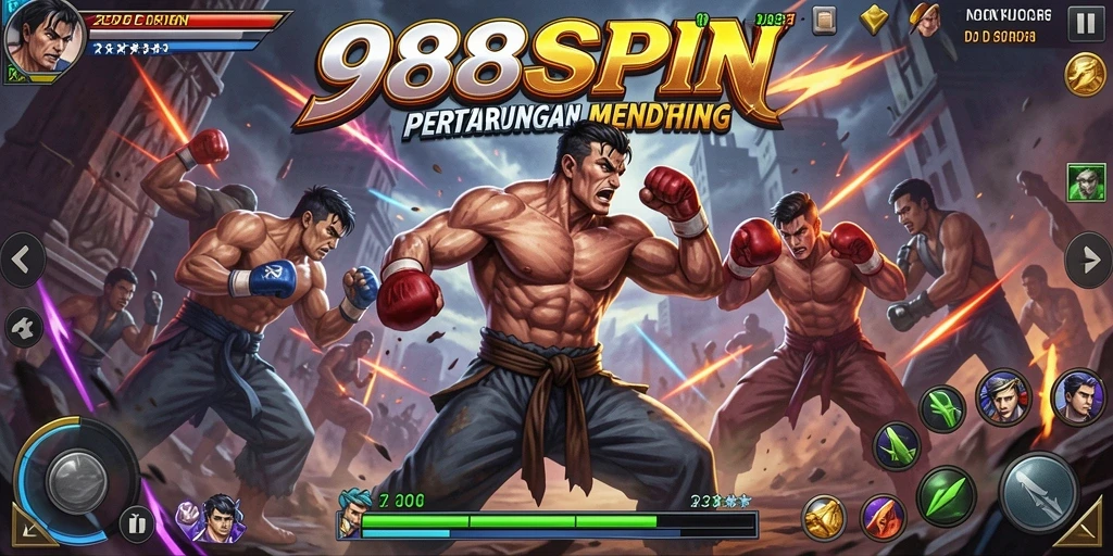 Gameplay pertarungan yang intens dan menegangkan dalam 988SPIN.