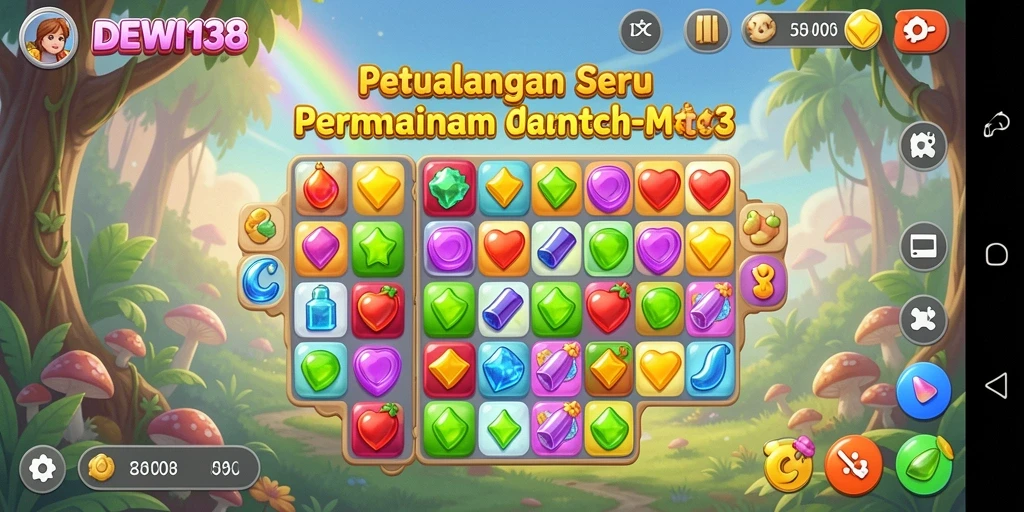 Gameplay seru DEWI138 dengan kombinasi permata yang menarik.