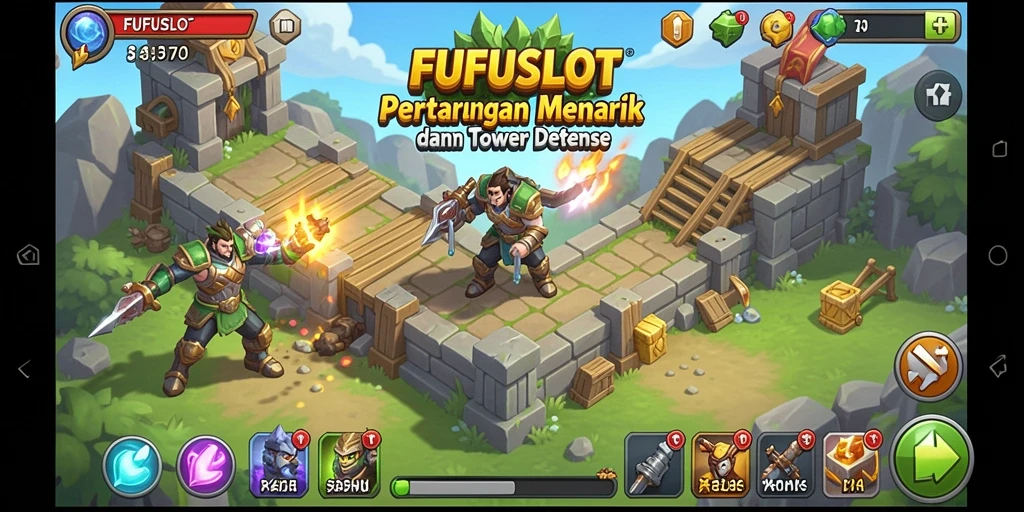 Tampilan gameplay FUFUSLOT yang mendebarkan dalam Tower Defense.