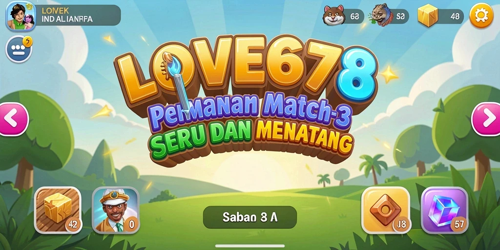 Tampilan gameplay LOVE678 yang menarik dengan berbagai item colorful.