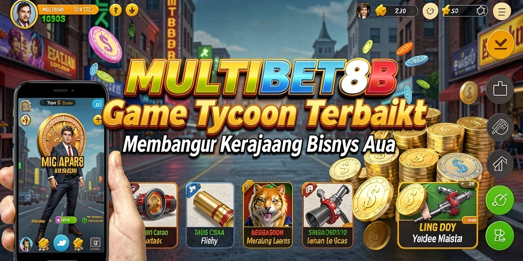 Tampilan gameplay MULTIBET88 menampilkan aksi membangun kerajaan bisnis.