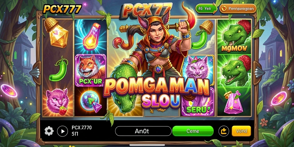 Screenshot utama PCX777 menampilkan gameplay Slot yang mendebarkan.