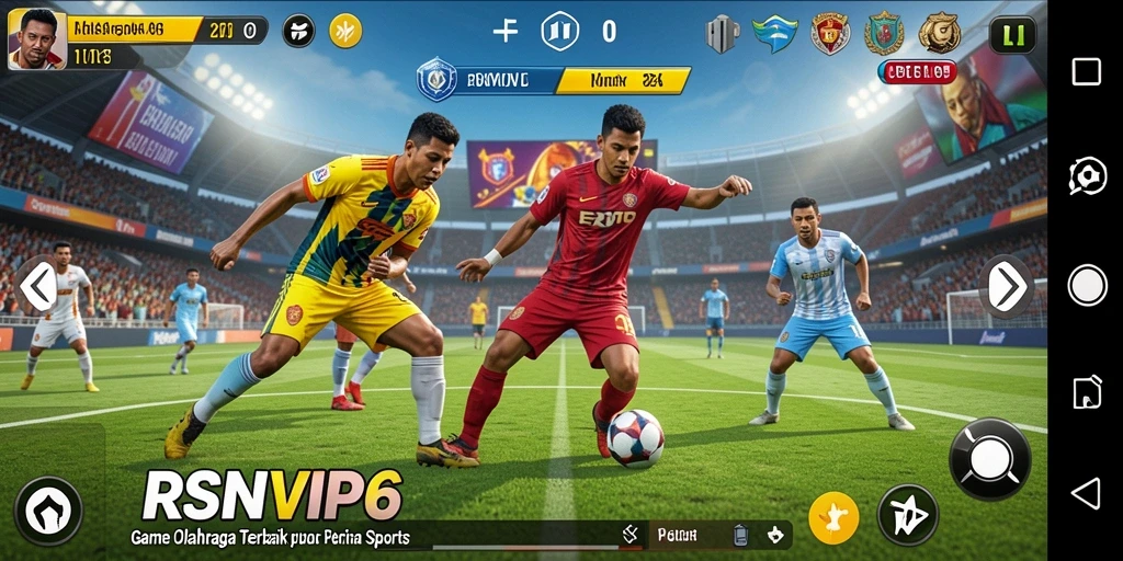 Tampilan gameplay seru dan kompetitif RSNVIP6 yang menampilkan pertandingan olahraga.