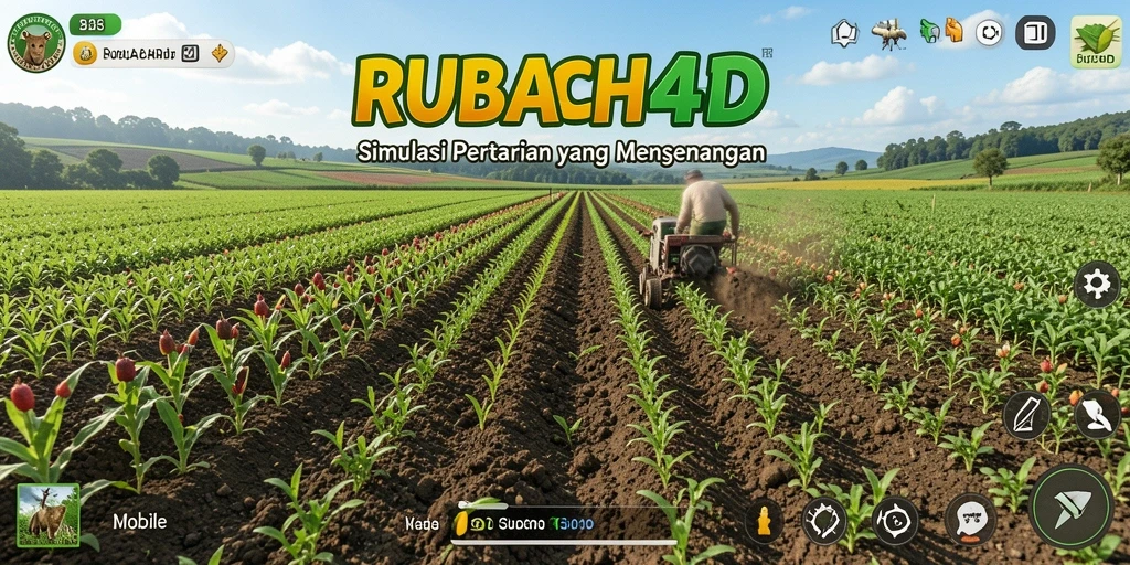 Tampilan menarik dari gameplay RUBAH4D yang memperlihatkan pertanian yang berkembang.