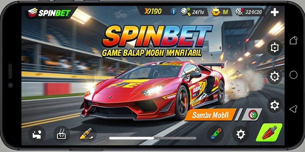 Tangkapan layar gameplay SPINBET menampilkan balapan yang mendebarkan.
