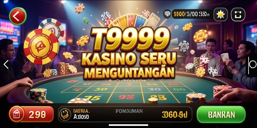 Gameplay kasino seru di T9999 dengan grafik menarik.