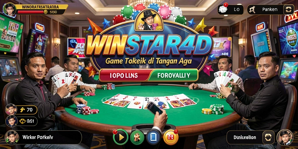 Tampilan gameplay Poker yang menegangkan di WINSTAR4D.